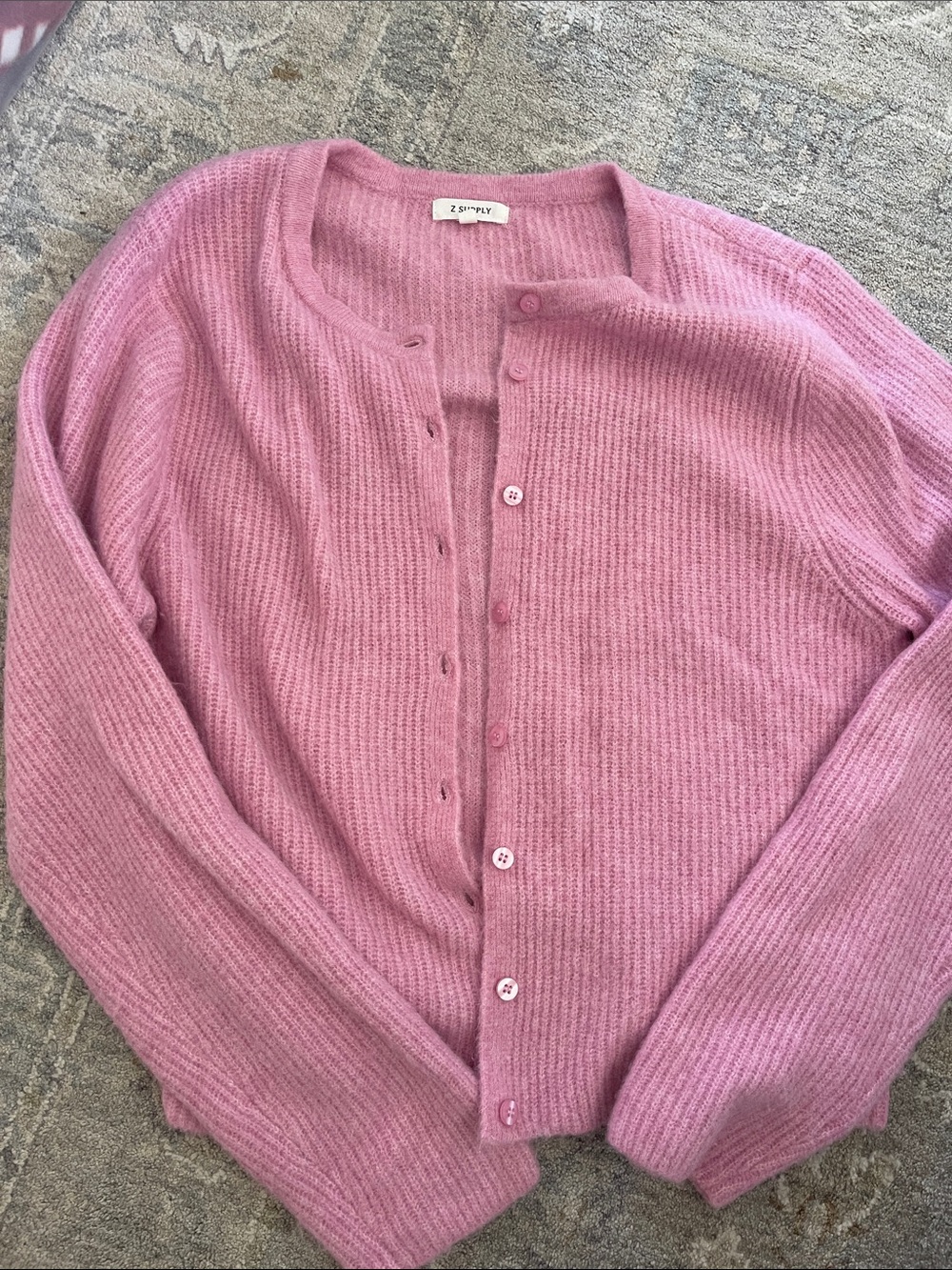 Z Supply Dusty Pink Ribbed Button Cardigan